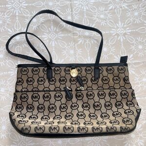 Michael Kors Black and Tan Tote Bag